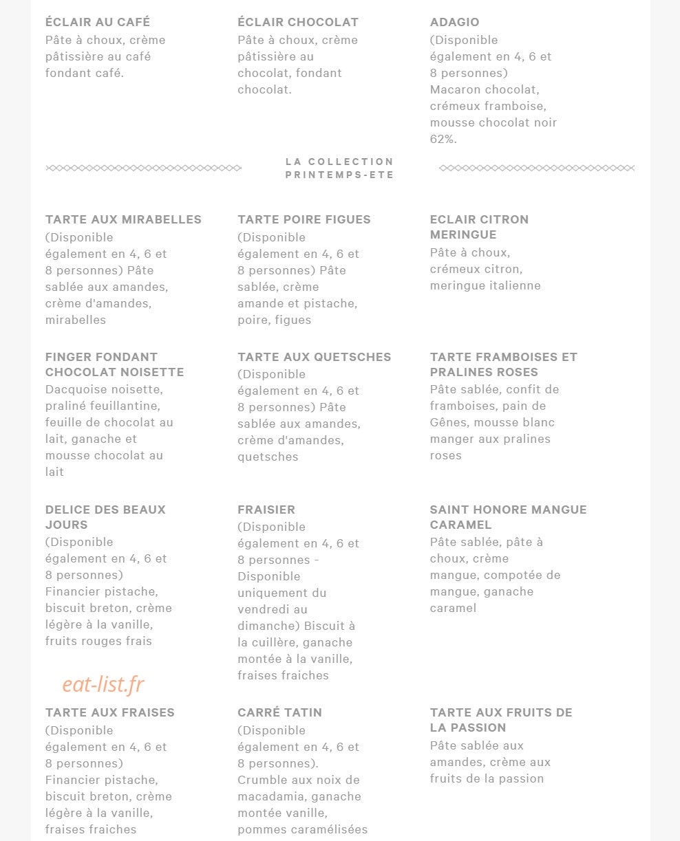 Eric kayser — carte page 8