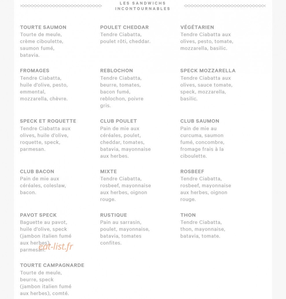 Eric kayser — carte page 1