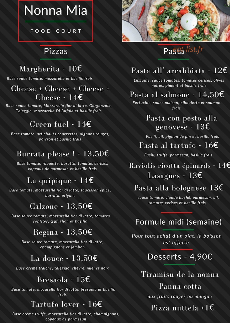 Food Court — carte page 2