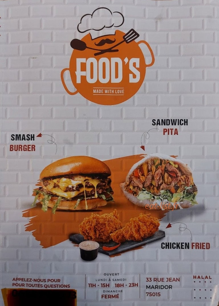 Food's — carte page 1