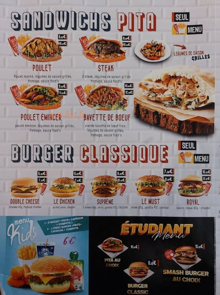 Food's — carte page 4