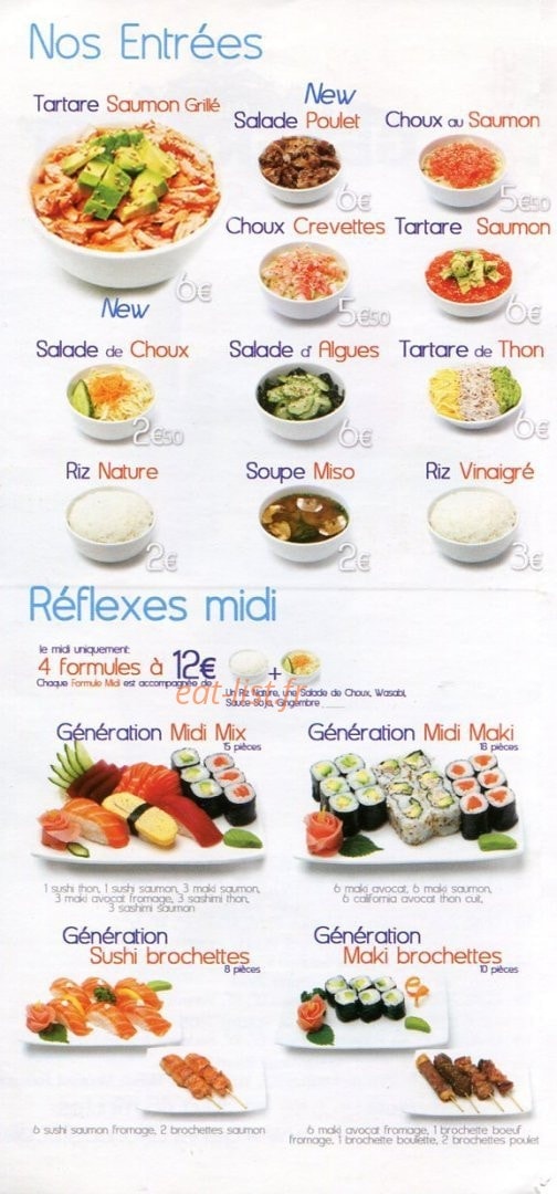 Génération Sushi — carte page 2