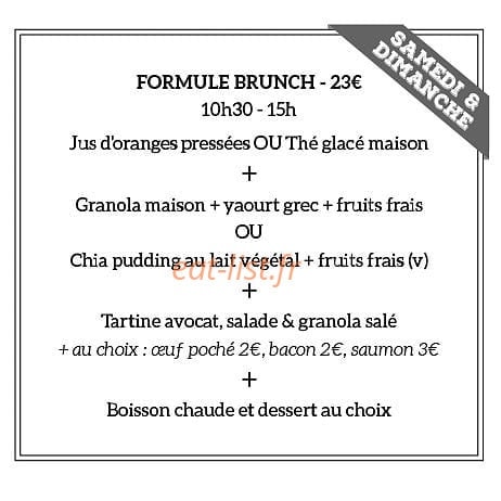 Carte et menu de Good News Coffee Shop à Paris 15 — Formule brunch