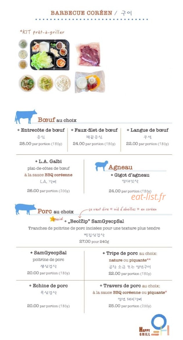 Happy Grill — carte page 5
