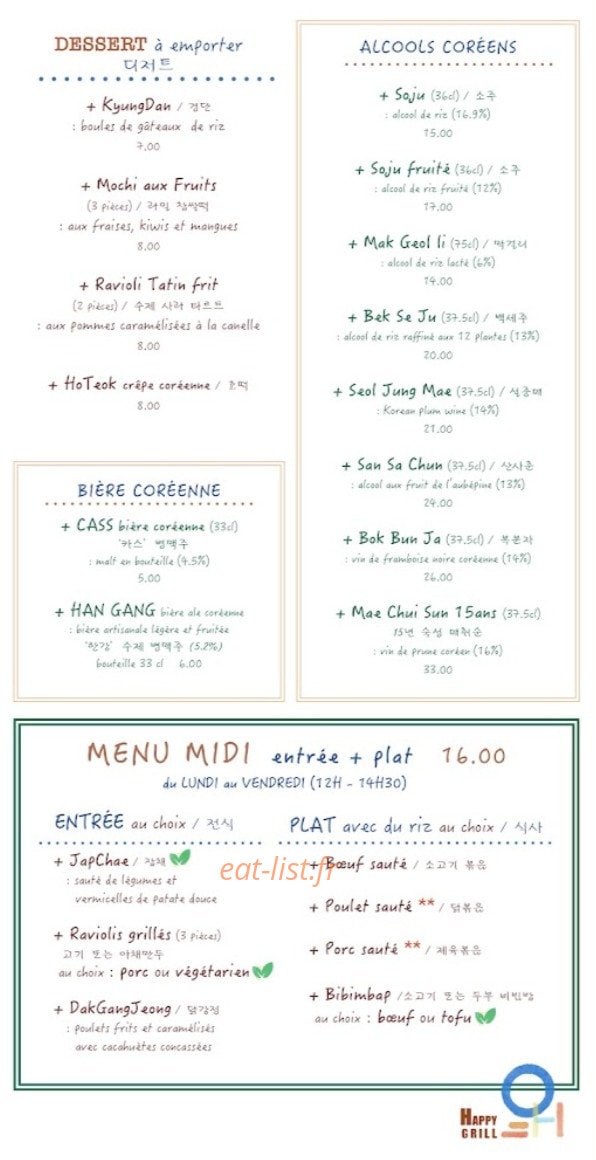 Happy Grill — carte page 6