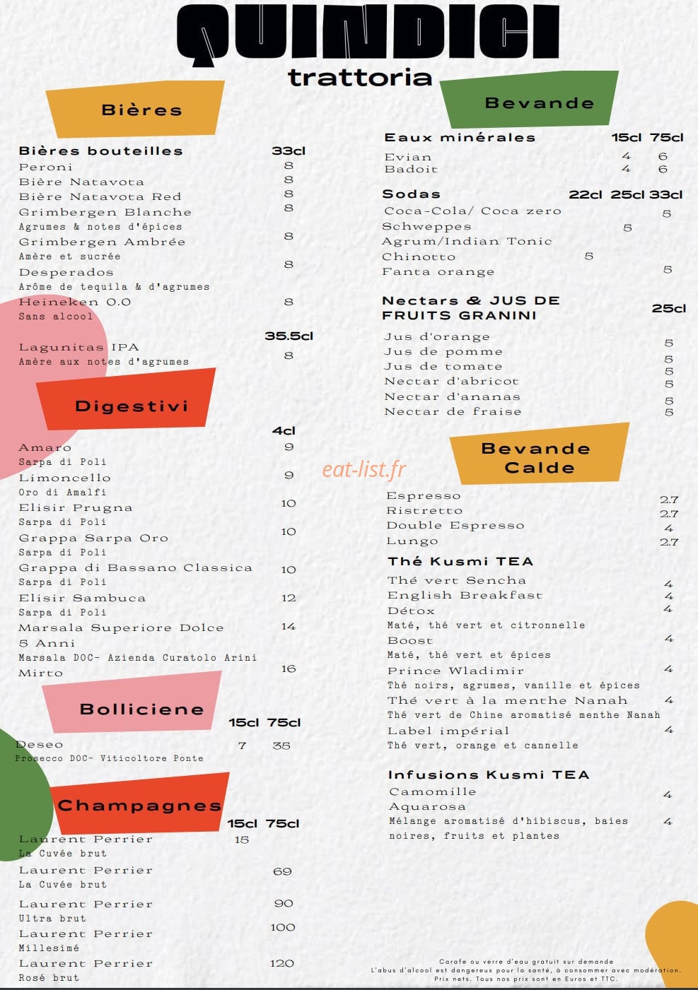 Ilvolo Bar Rooftop — carte page 6
