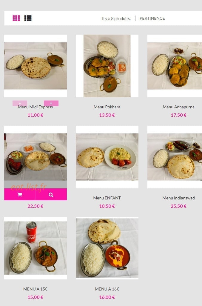 Indian Swad — carte page 1