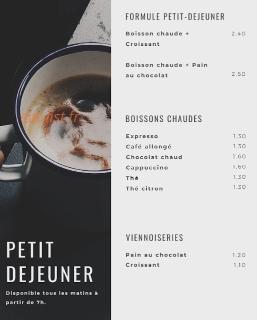 Instants de Saveurs — carte page 1