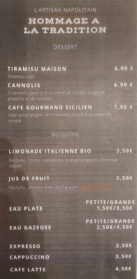 L'artisan Napolitain — carte page 5