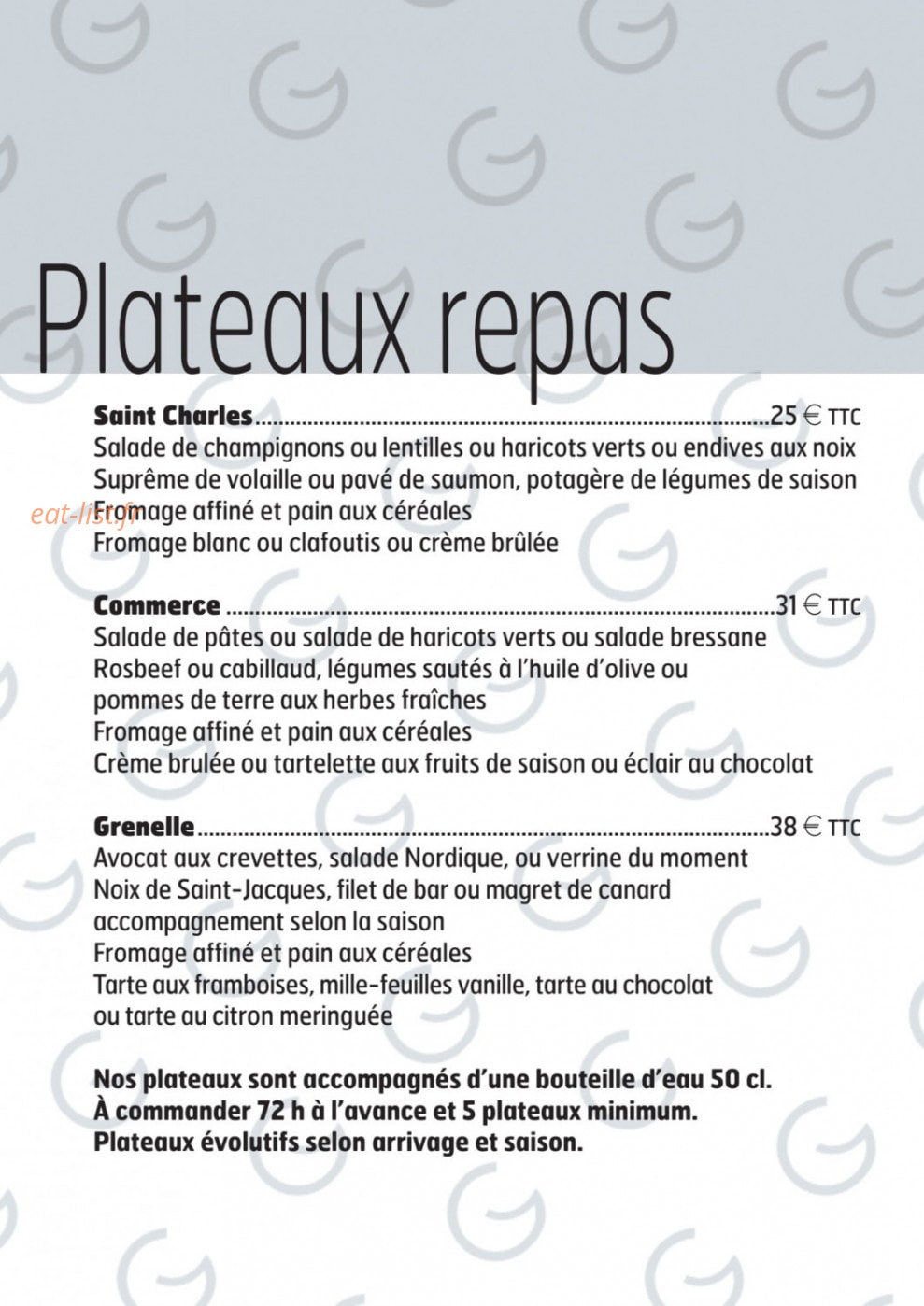 L'atelier des gourmands — carte page 11