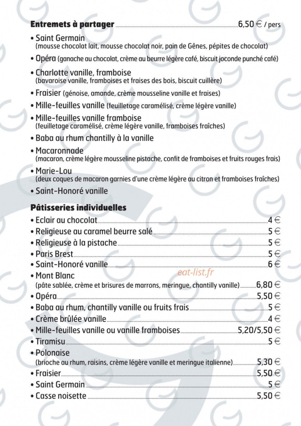L'atelier des gourmands — carte page 7