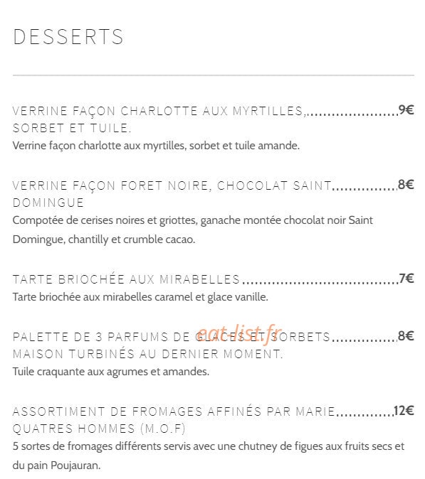L'Atelier du Parc — carte page 3