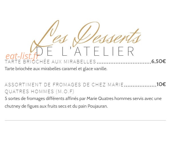L'Atelier du Parc — carte page 7