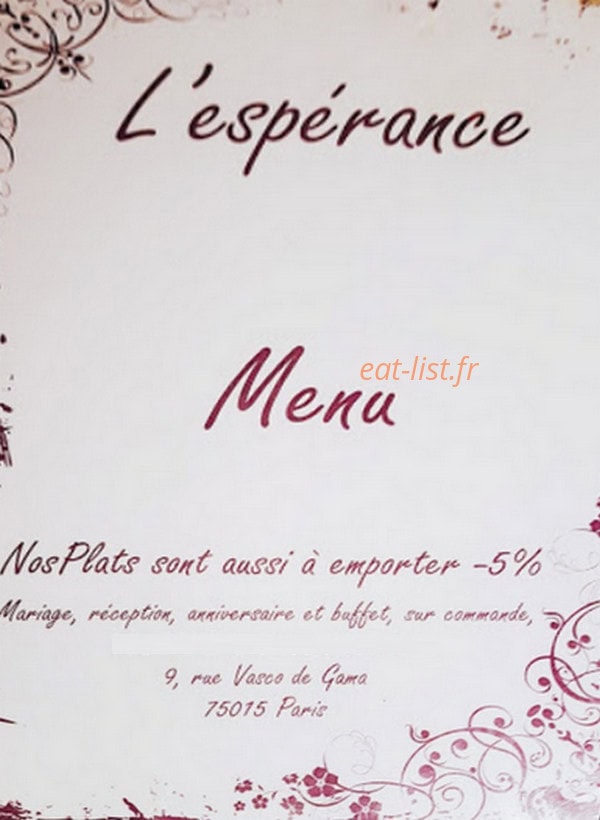 L'espérance — carte page 1
