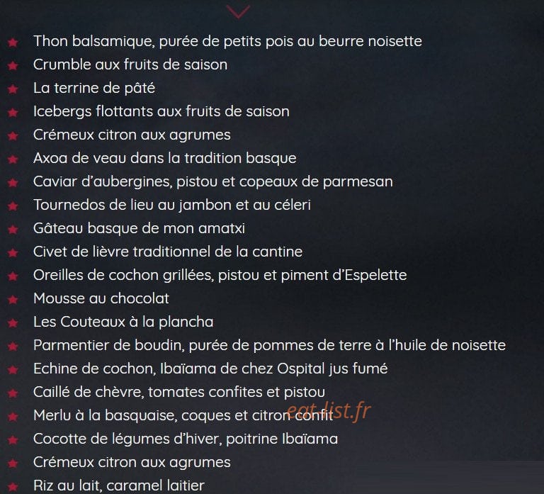 La Cantine du Troquet — carte page 1
