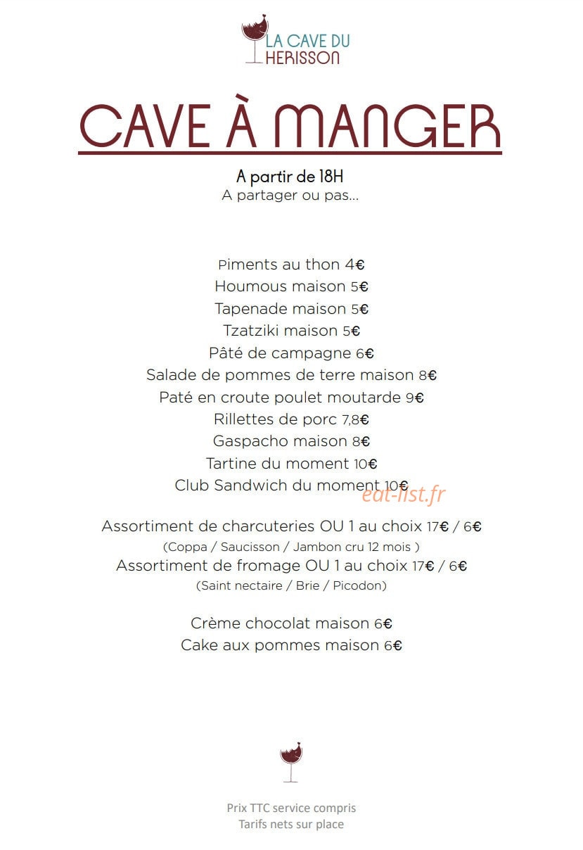 La cave du hérisson — carte page 1