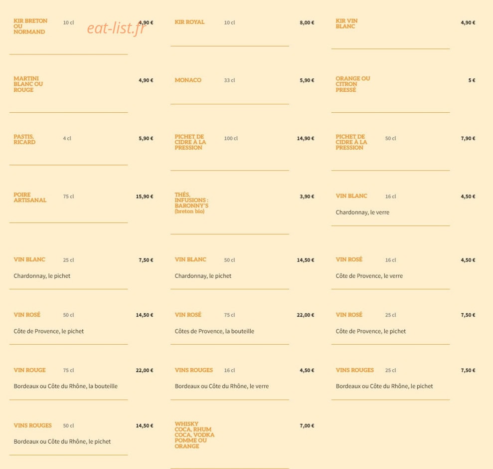 La Cuillère en Bois — carte page 8