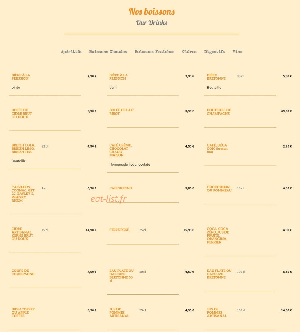 La Cuillère en Bois — carte page 7