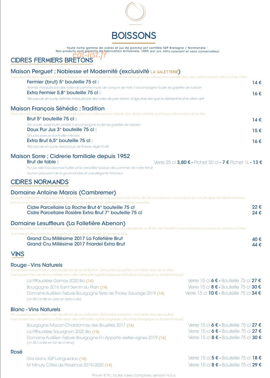 La Galetterie — carte page 6