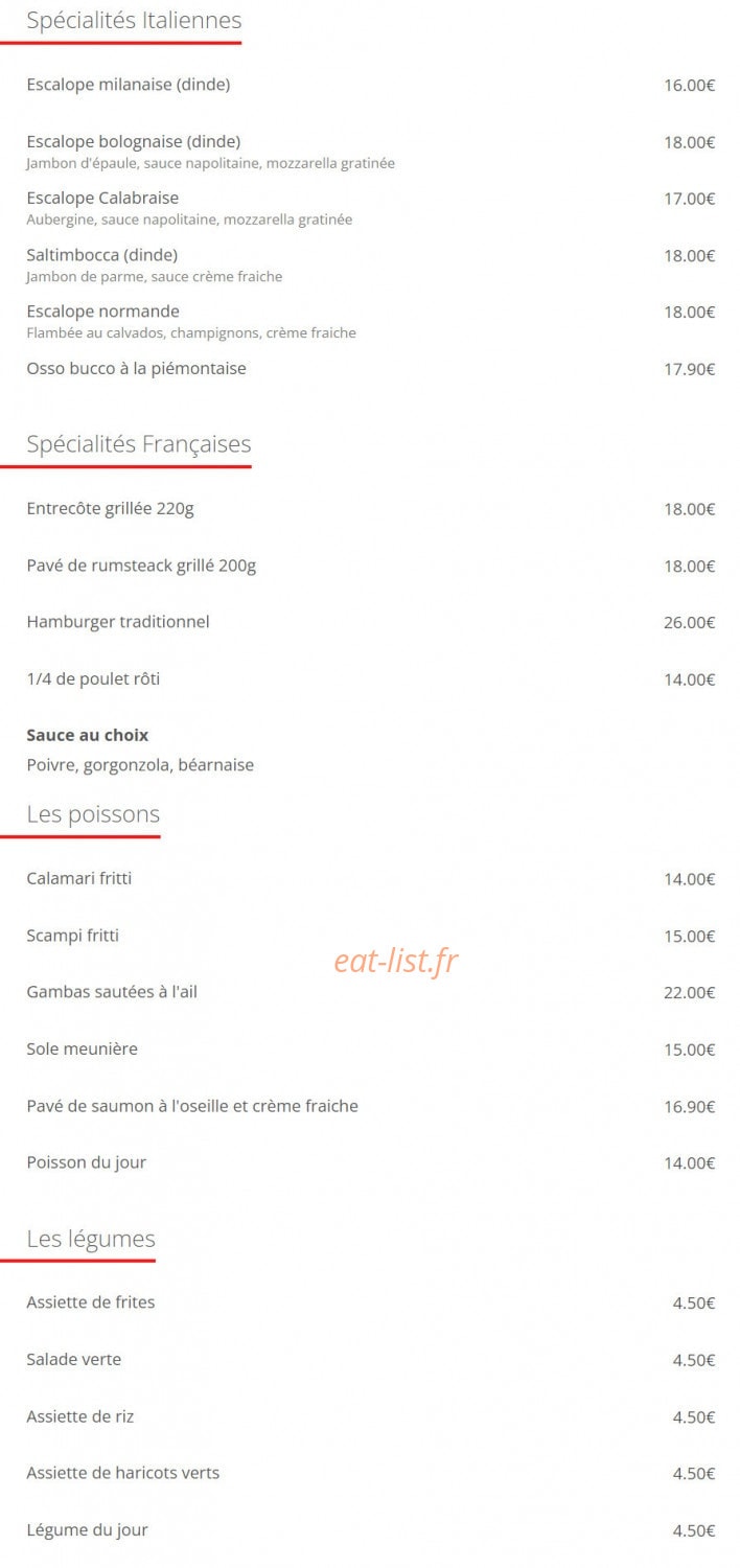 La Parigina — carte page 3
