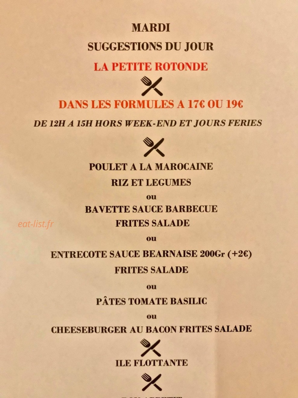 La Petite Rotonde — carte page 1