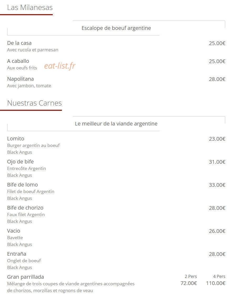 La Querencia — carte page 2