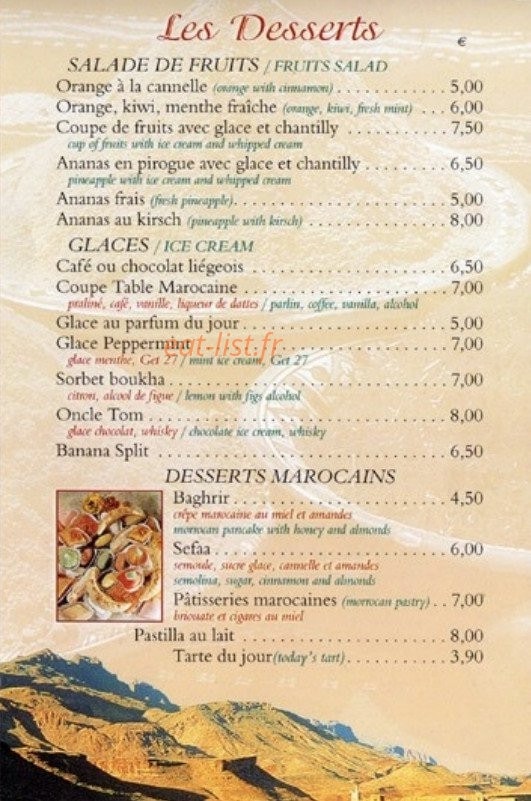 La table marocaine — carte page 6