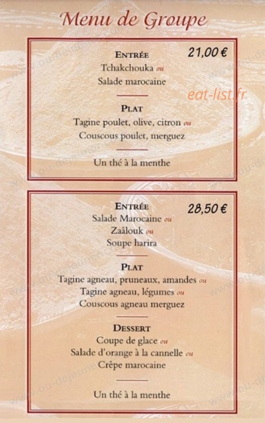 La table marocaine — carte page 4