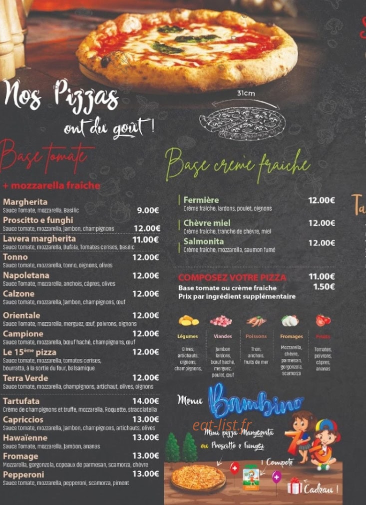 Le 15e  Pizza — carte page 2
