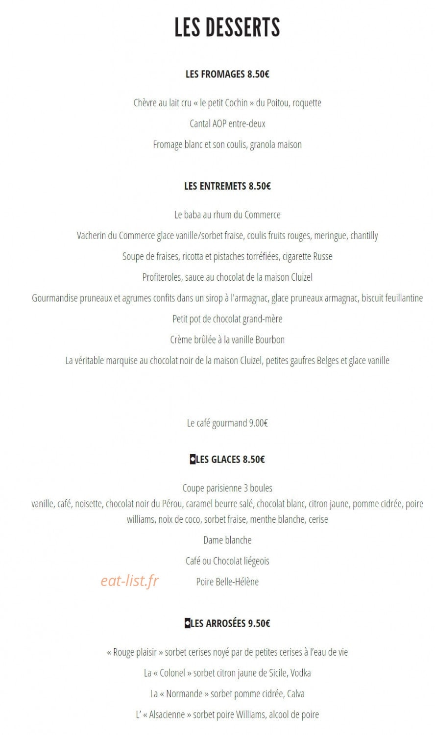 Le Café du Commerce — carte page 3