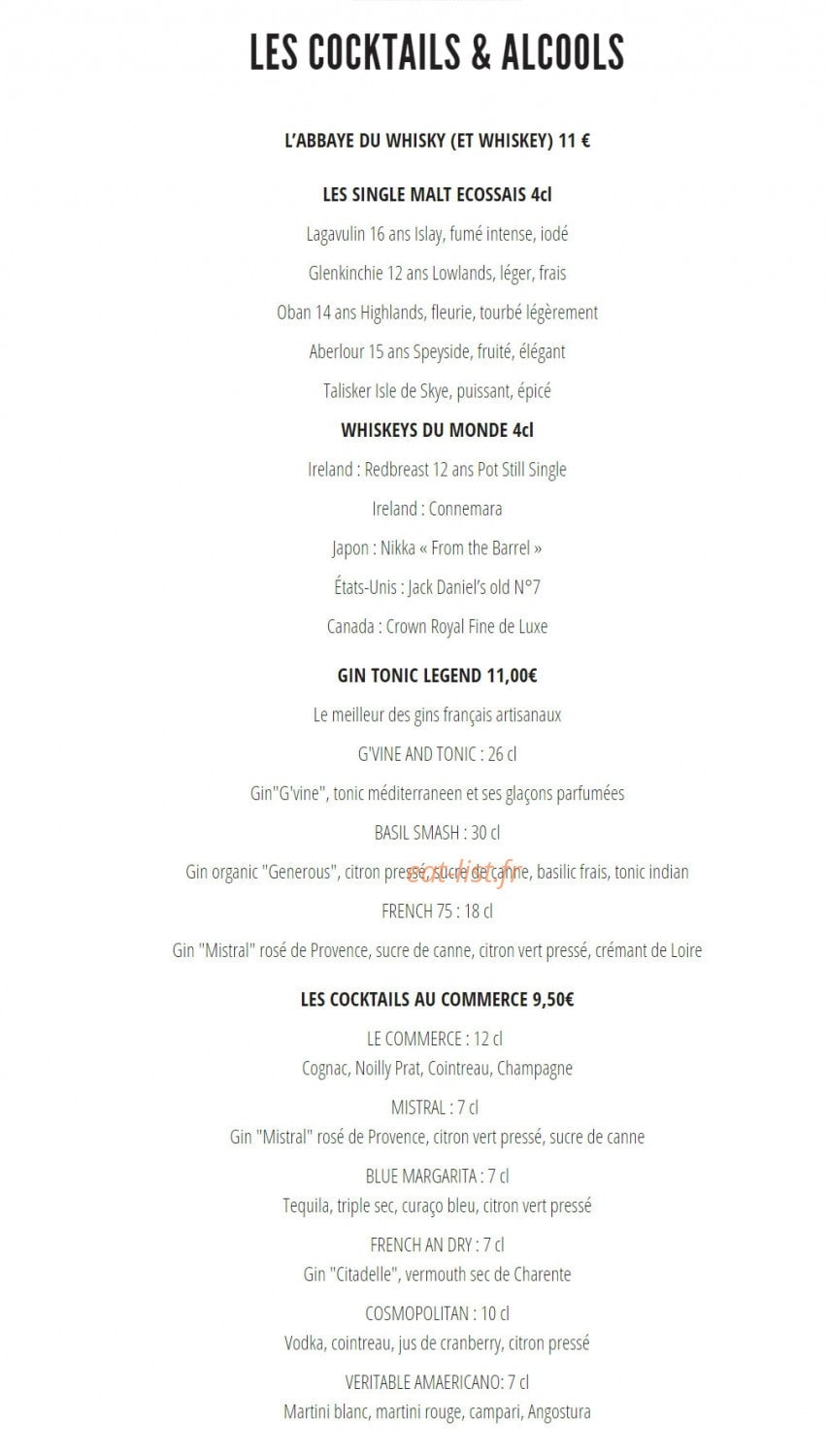 Le Café du Commerce — carte page 9