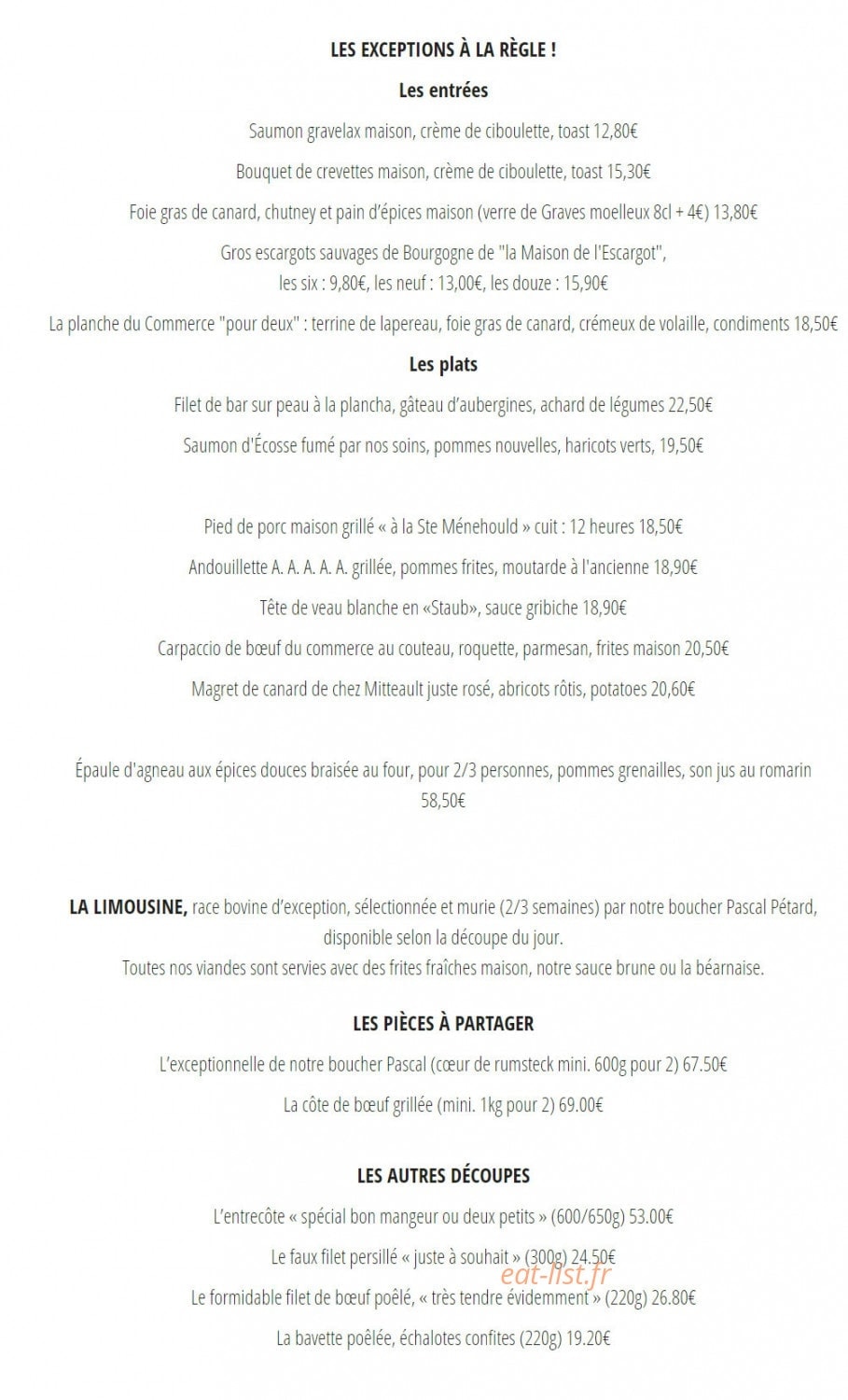 Le Café du Commerce — carte page 2