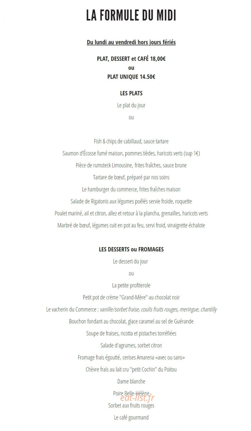 Le Café du Commerce — carte page 4