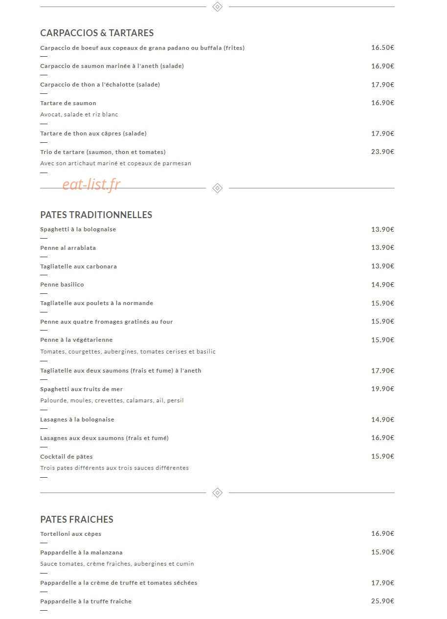 Le Filippo — carte page 2