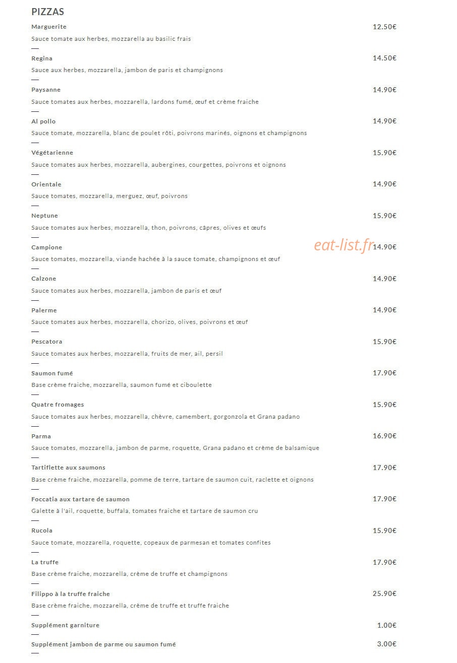 Le Filippo — carte page 3