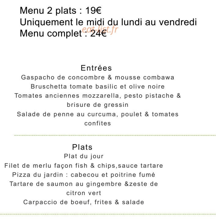 Le Jardin — carte page 1