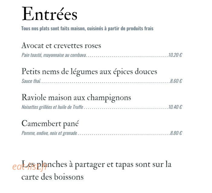 Le Marché — carte page 1