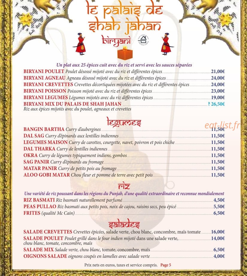 Le palais de shah jahan — carte page 8