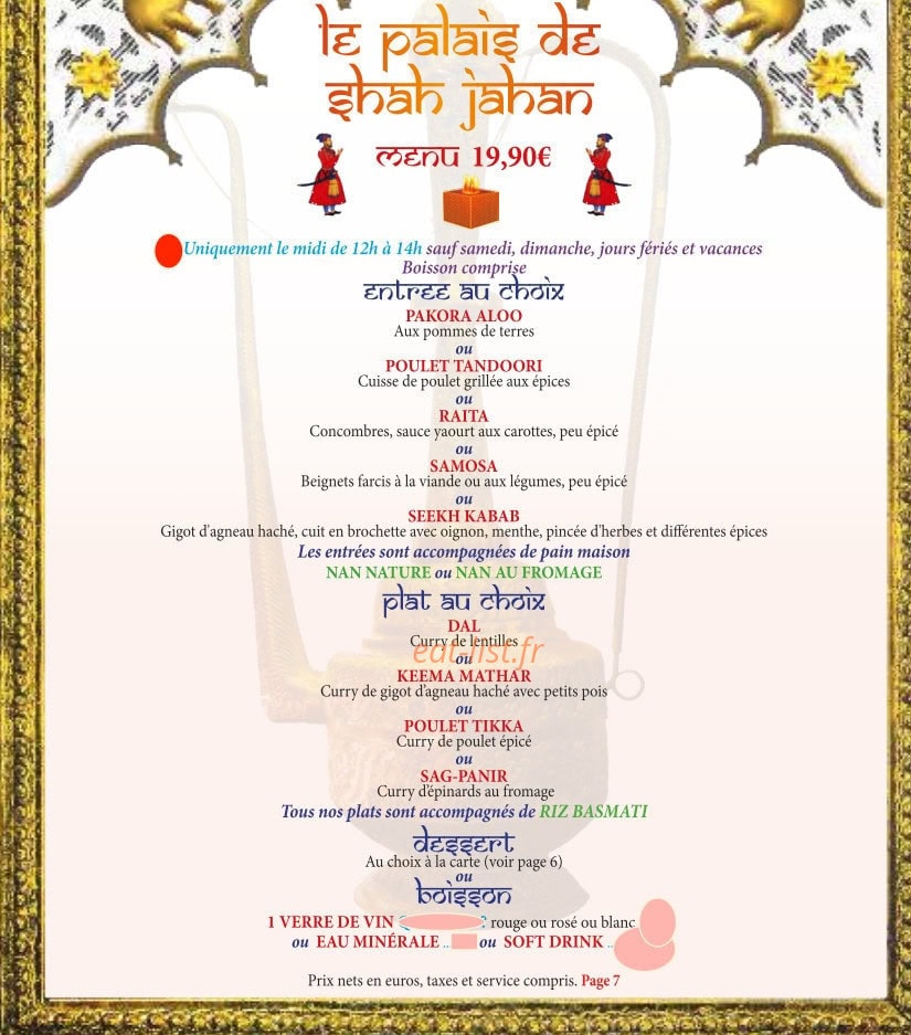 Le palais de shah jahan — carte page 6