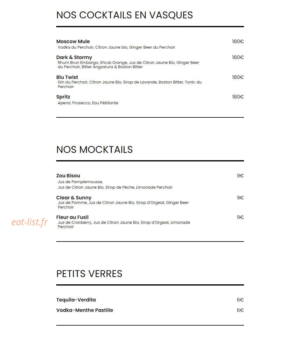 Le Perchoir — carte page 3