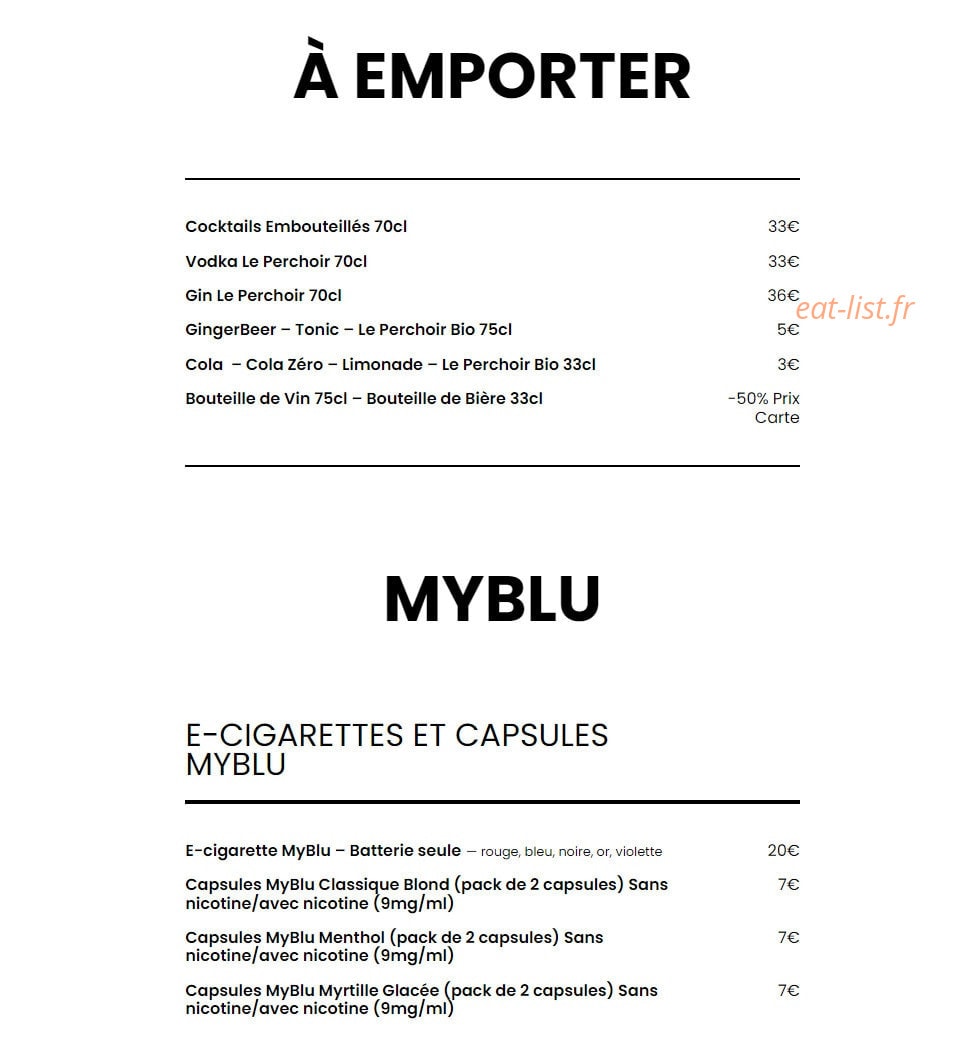 Le Perchoir — carte page 6