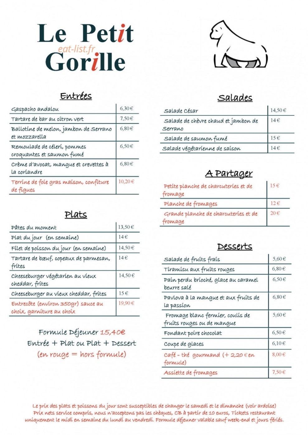 Le petit gorille — carte page 1