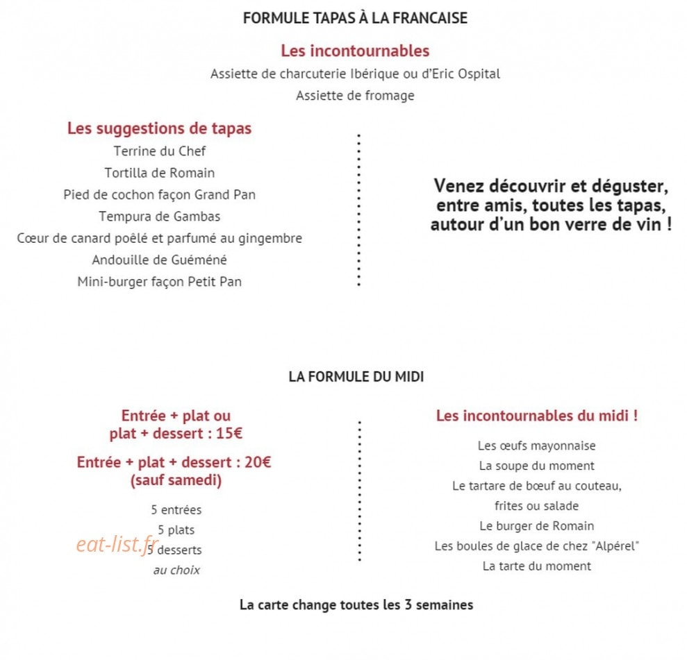 Le Petit Pan — carte page 2