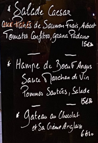 Le Relais Charbon — carte page 1