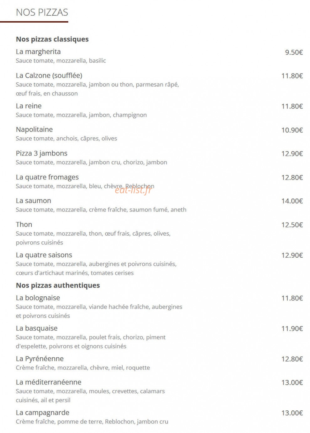 Le Restaurant du Marché — carte page 15