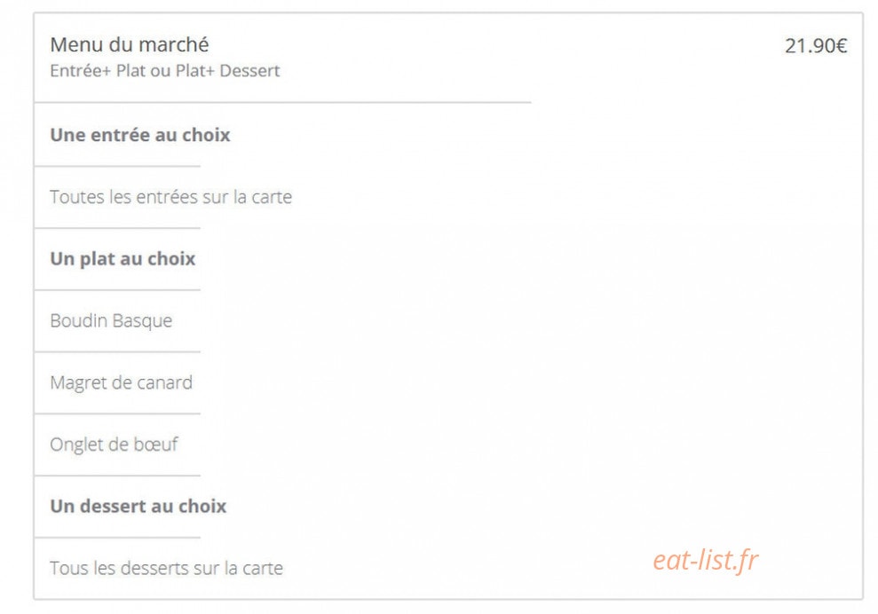 Le Restaurant du Marché — carte page 7