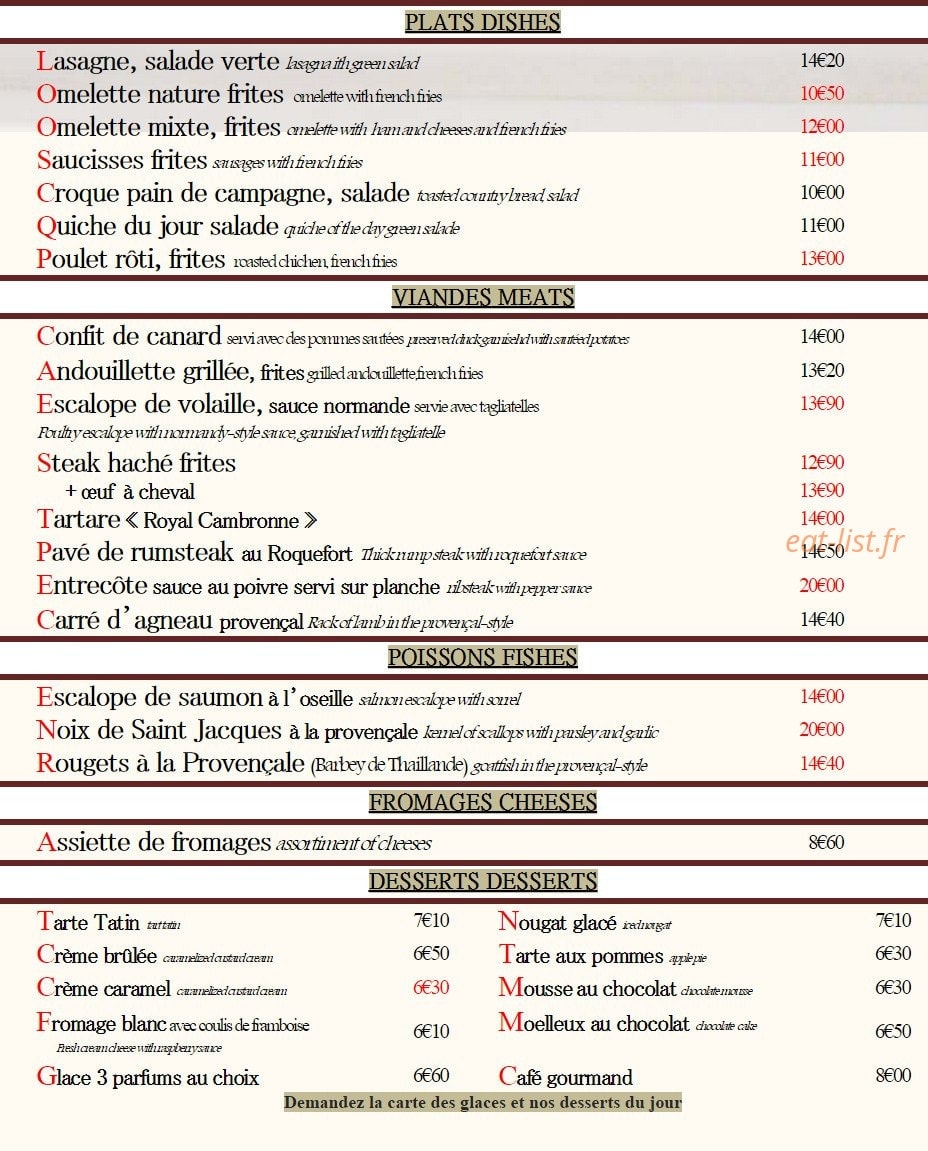 Le Royal Cambronne — carte page 2