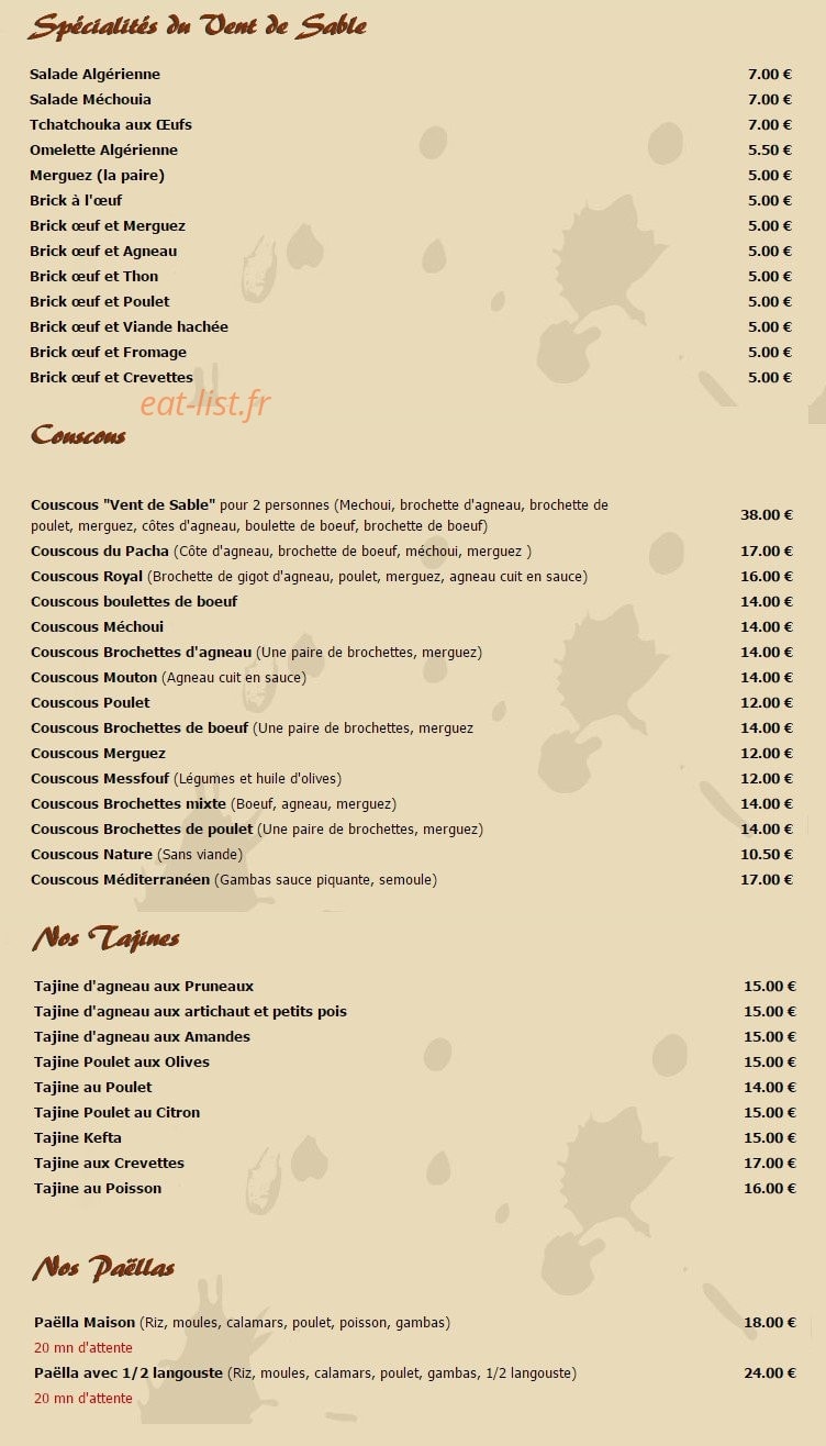 Le vent de sable — carte page 1