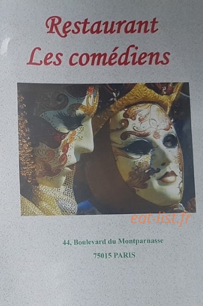 Les Comédiens — carte page 1