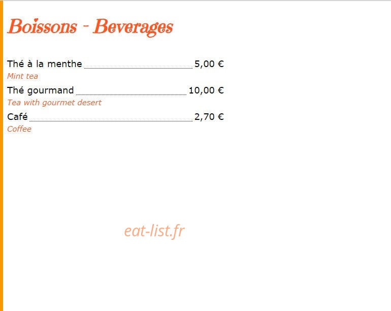 Les délices du Maroc — carte page 6